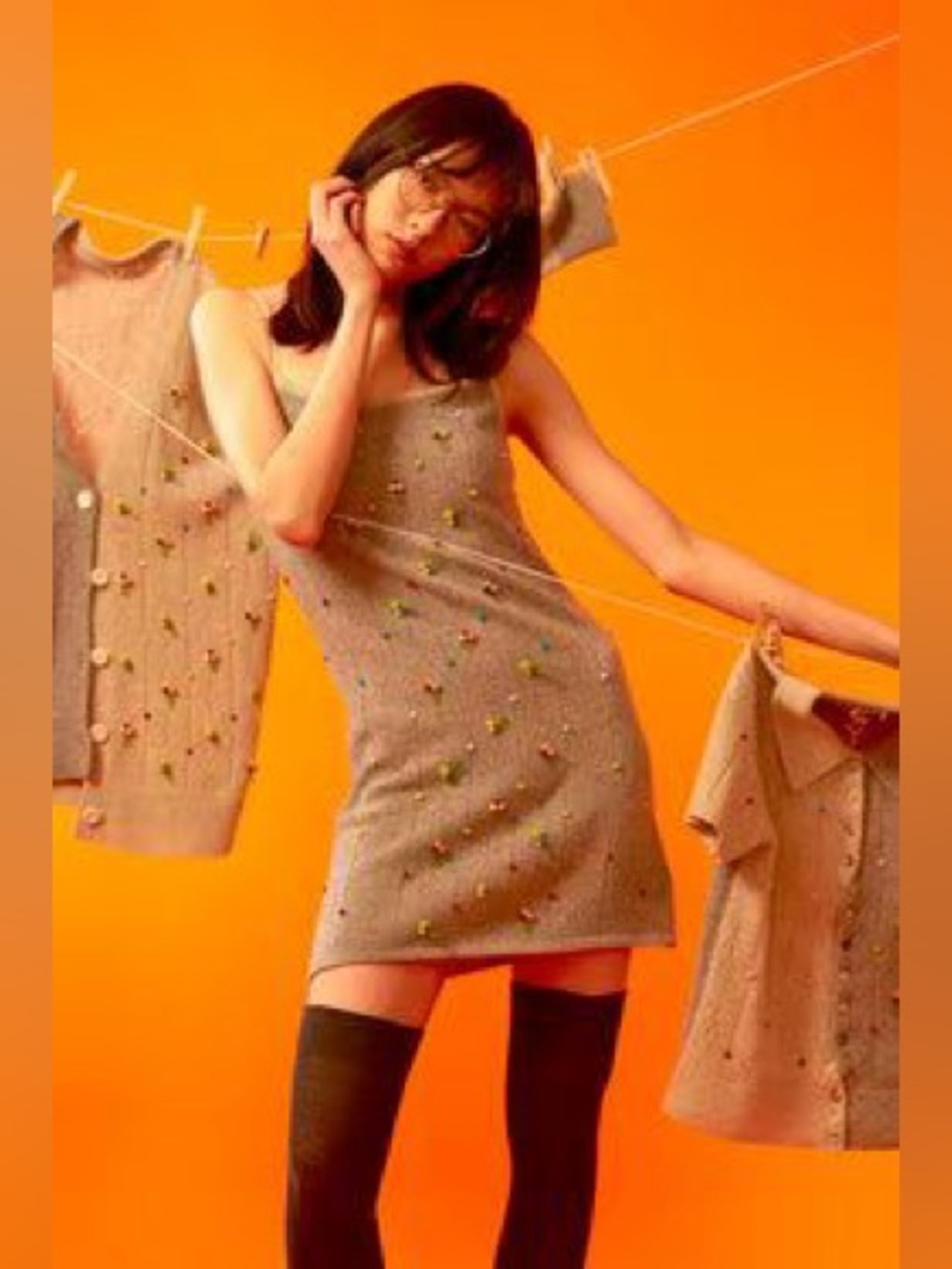 NWT $395 Yanyan Rosie Lambswool Sweater Dress - Soft Blue